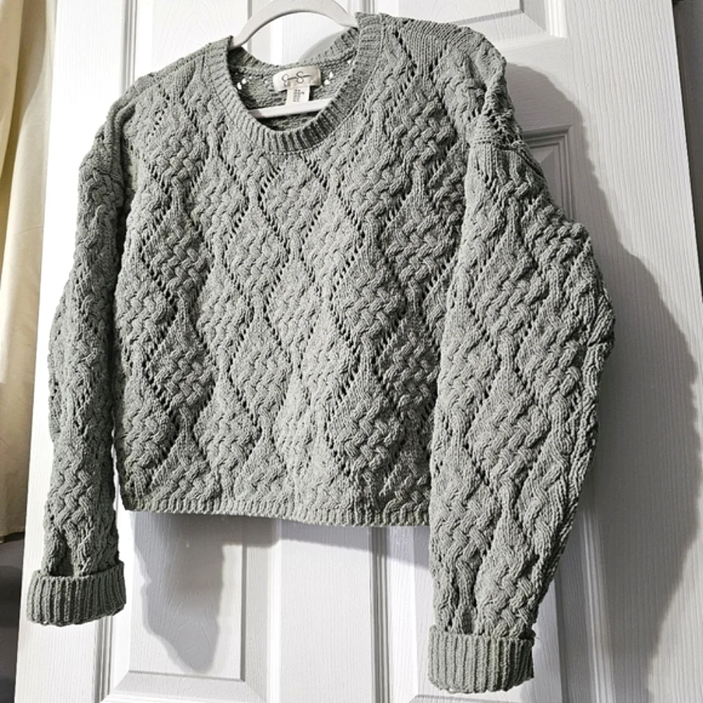 Jessica Simpson Cropped Open Knit Sweater - Size XL - Picture 4 of 12